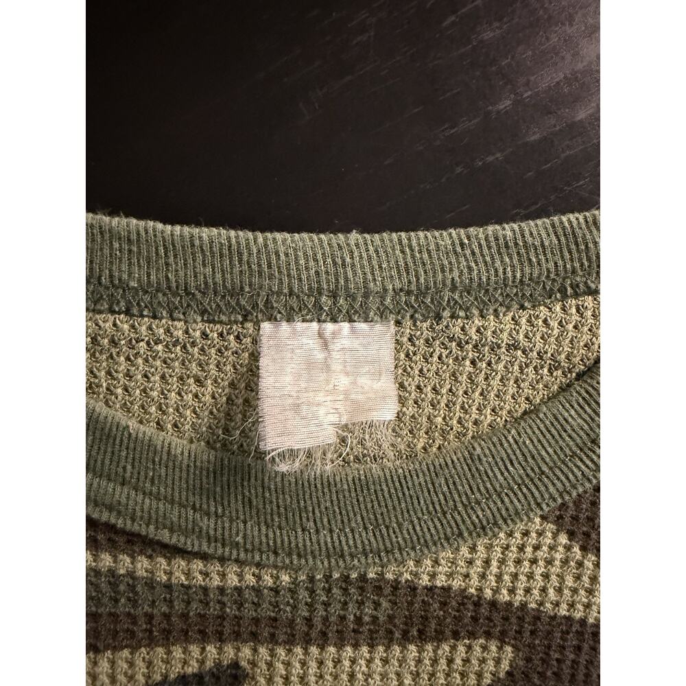 Camo Thermal Shirt Mens S Waffle Knit Long Sleeve Graphic Trailer Park - Picture 3 of 6